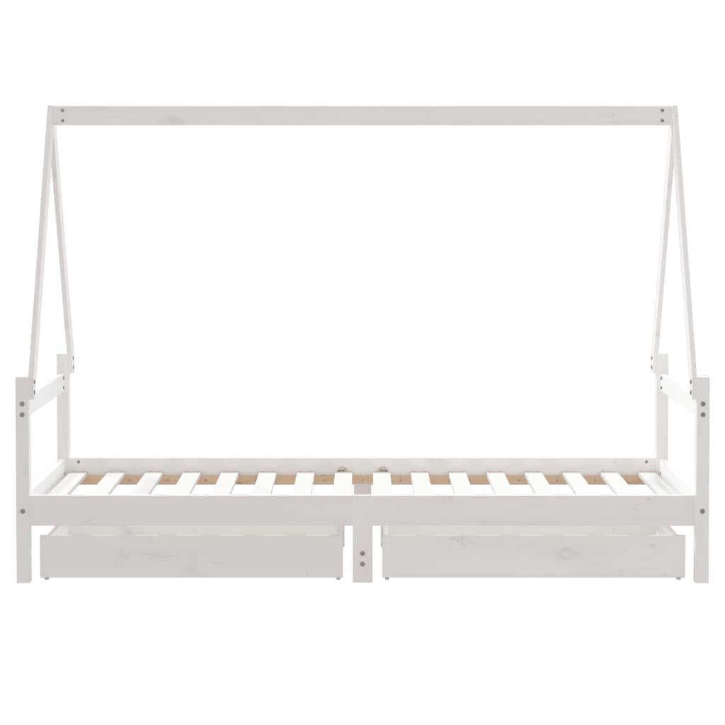 Kinderbett Mit Schubladen Kinder Bettgestell Jugendbett Schwarz 70X140 Cm Vidaxl