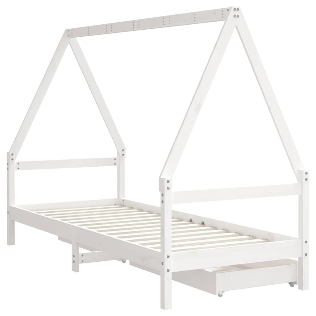 Kinderbett Mit Schubladen Kinder Bettgestell Jugendbett Schwarz 70X140 Cm Vidaxl